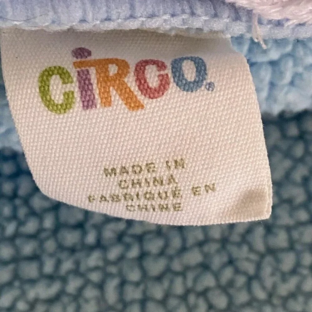 Circo White Clouds Soft‎ Fleece Blue Sherpa Back Baby Blanket Pink Green Birds